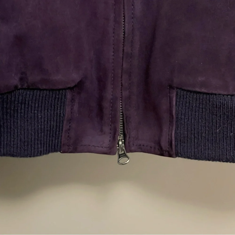 Altea Vintage Purple Suede Leather Bomber Jacket Women’s Italian 40 or Small - Picture 6 of 14